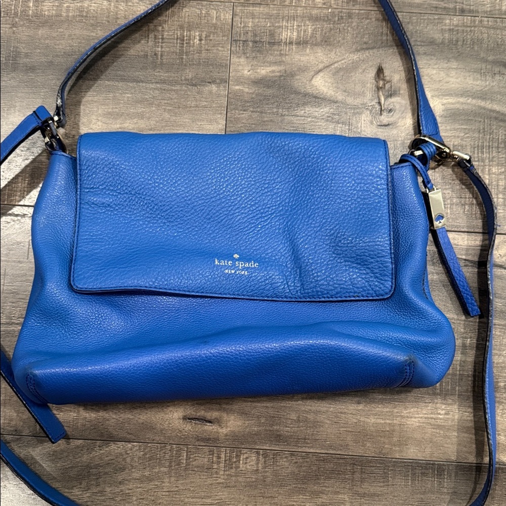 Kate Spade Vibrant Cornflower Blue Crossbody Leather Bag